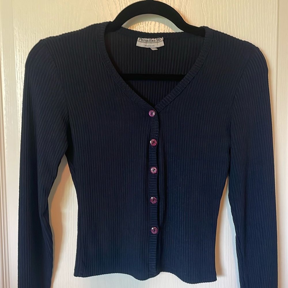 90’s vintage Navy ribbed button down